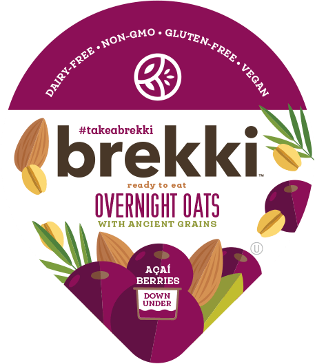 Product label for Acai Berries Overnight Oats