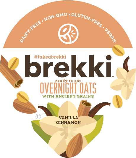Product label for Vanilla Cinnamon Overnight Oats